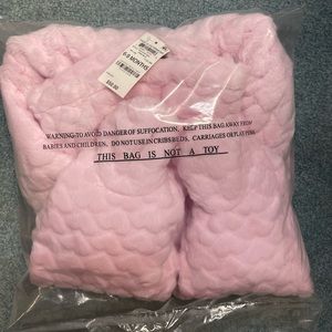 Pink soft fluffy bunting zip up